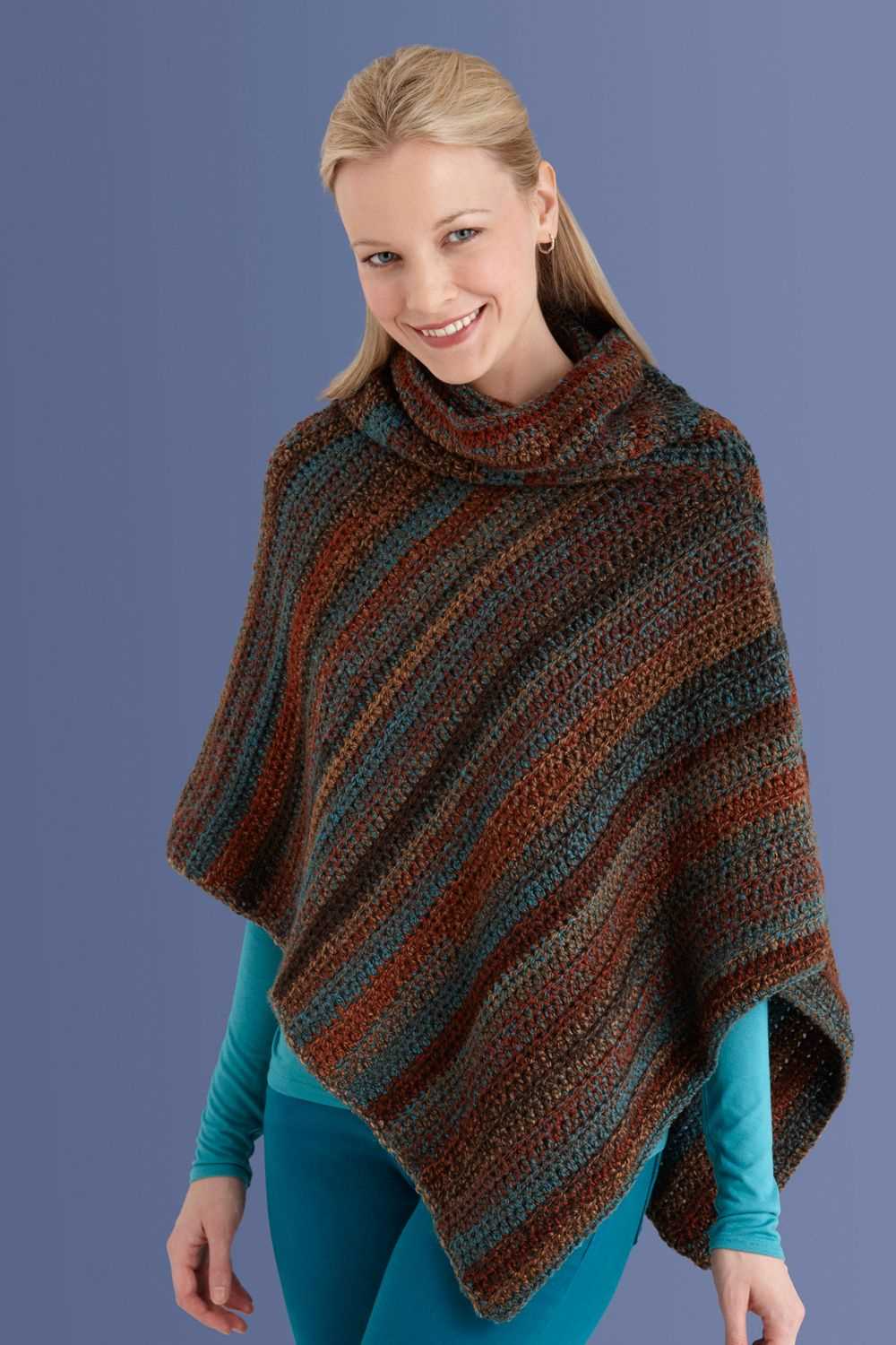 Cowl neck poncho knitting pattern free