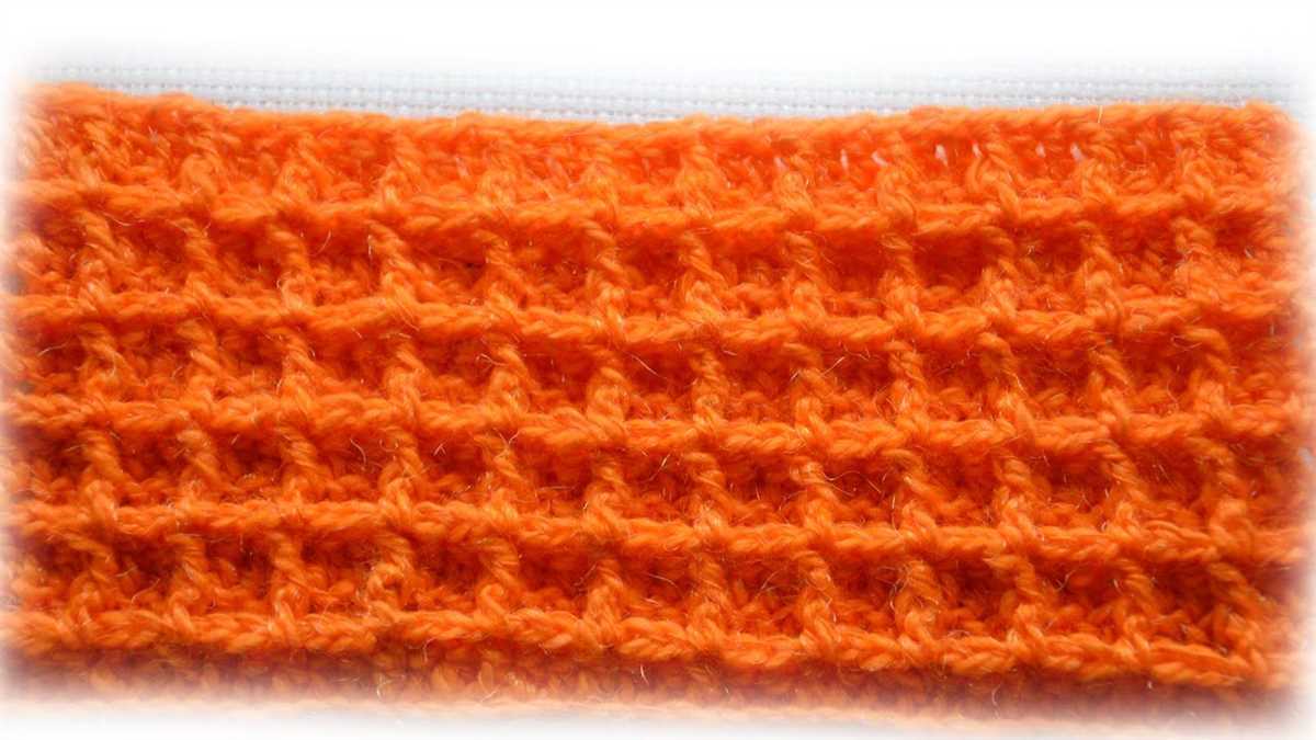 Waffle pattern knitting