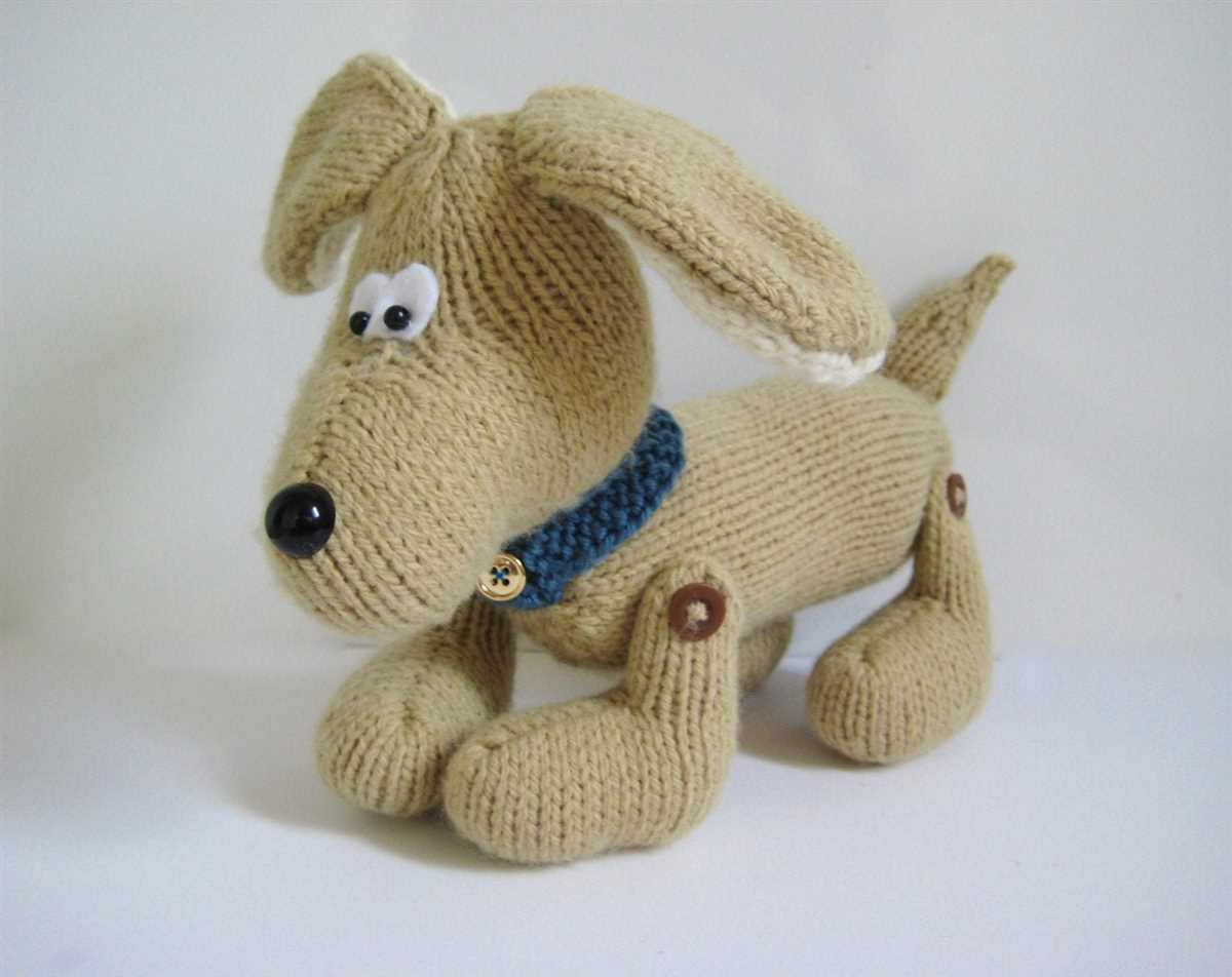 Knitted dog patterns toy