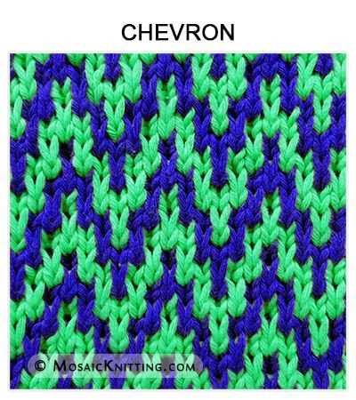 Two color chevron knitting pattern