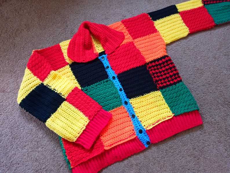 Colour block cardigan knitting pattern