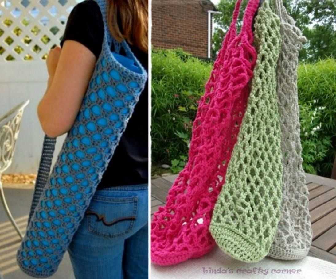 Knitted yoga mat bag pattern