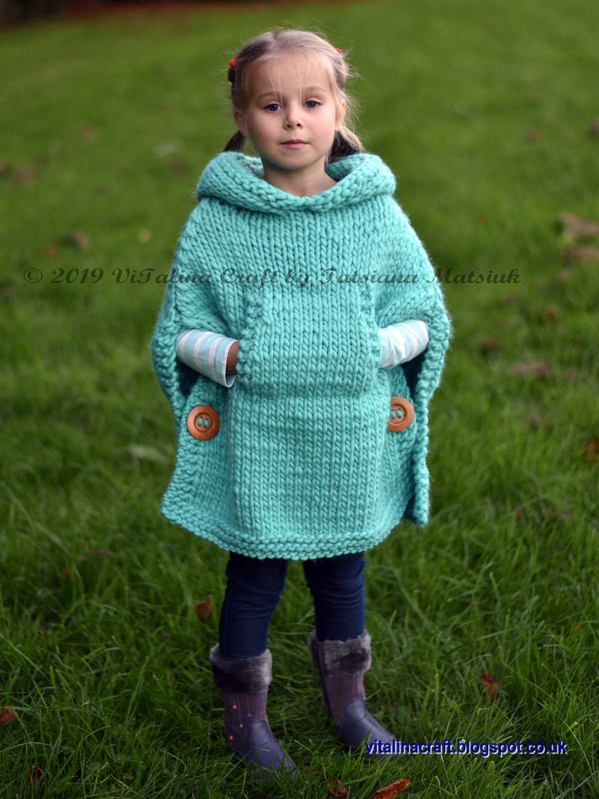 Childs knitted poncho pattern