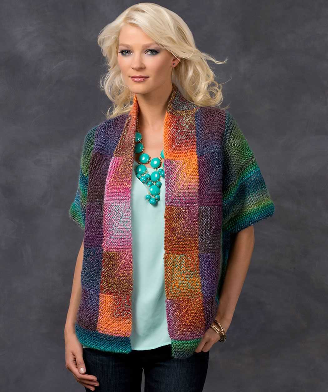 Patchwork cardigan pattern knitting