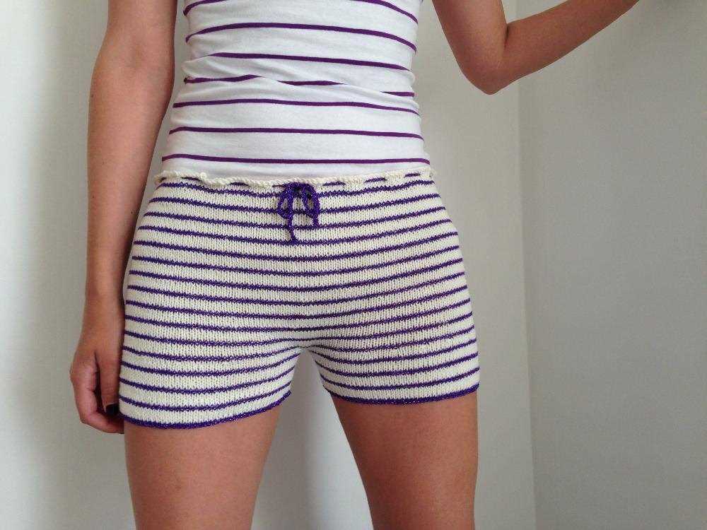 Pattern knit shorts