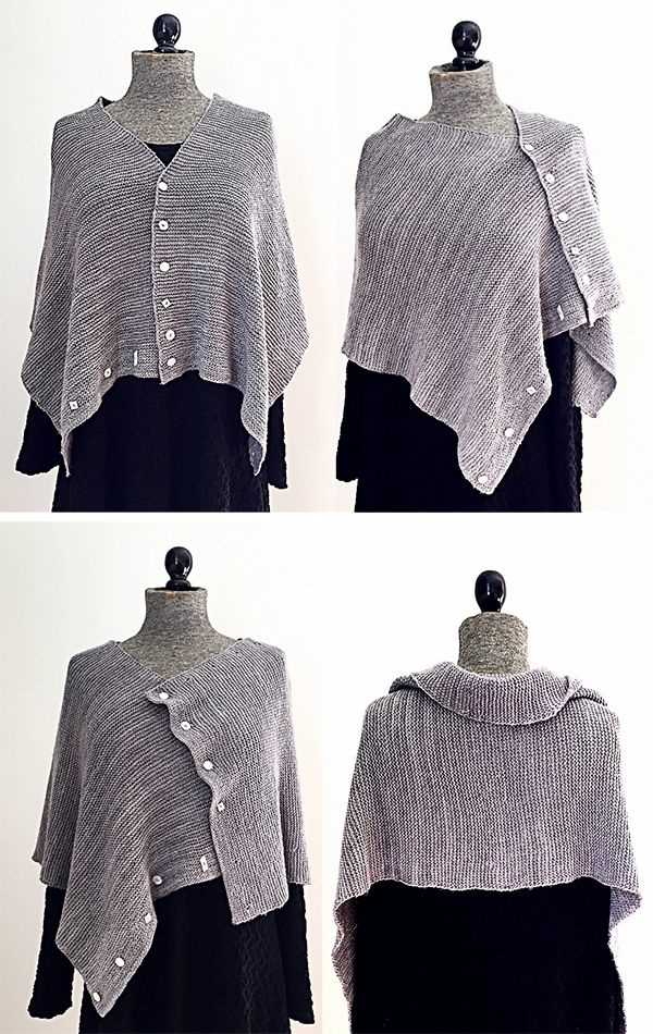 Hooded shawl knitting pattern