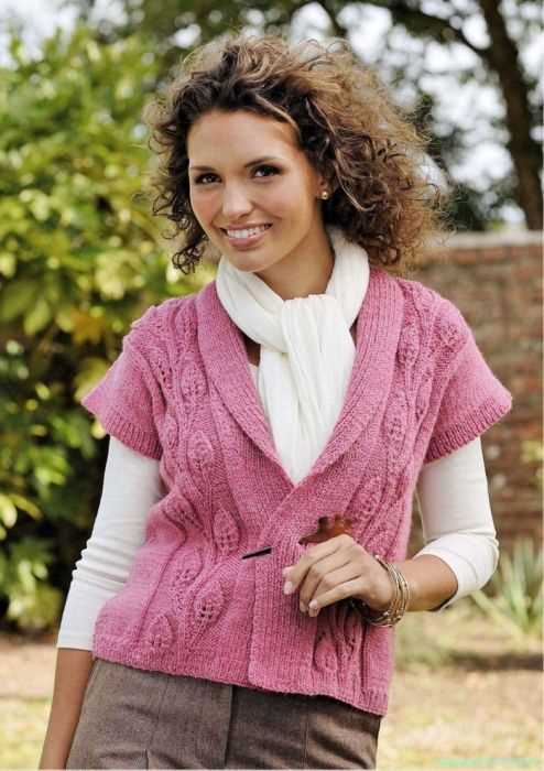 Ladies short sleeve cardigan knitting pattern