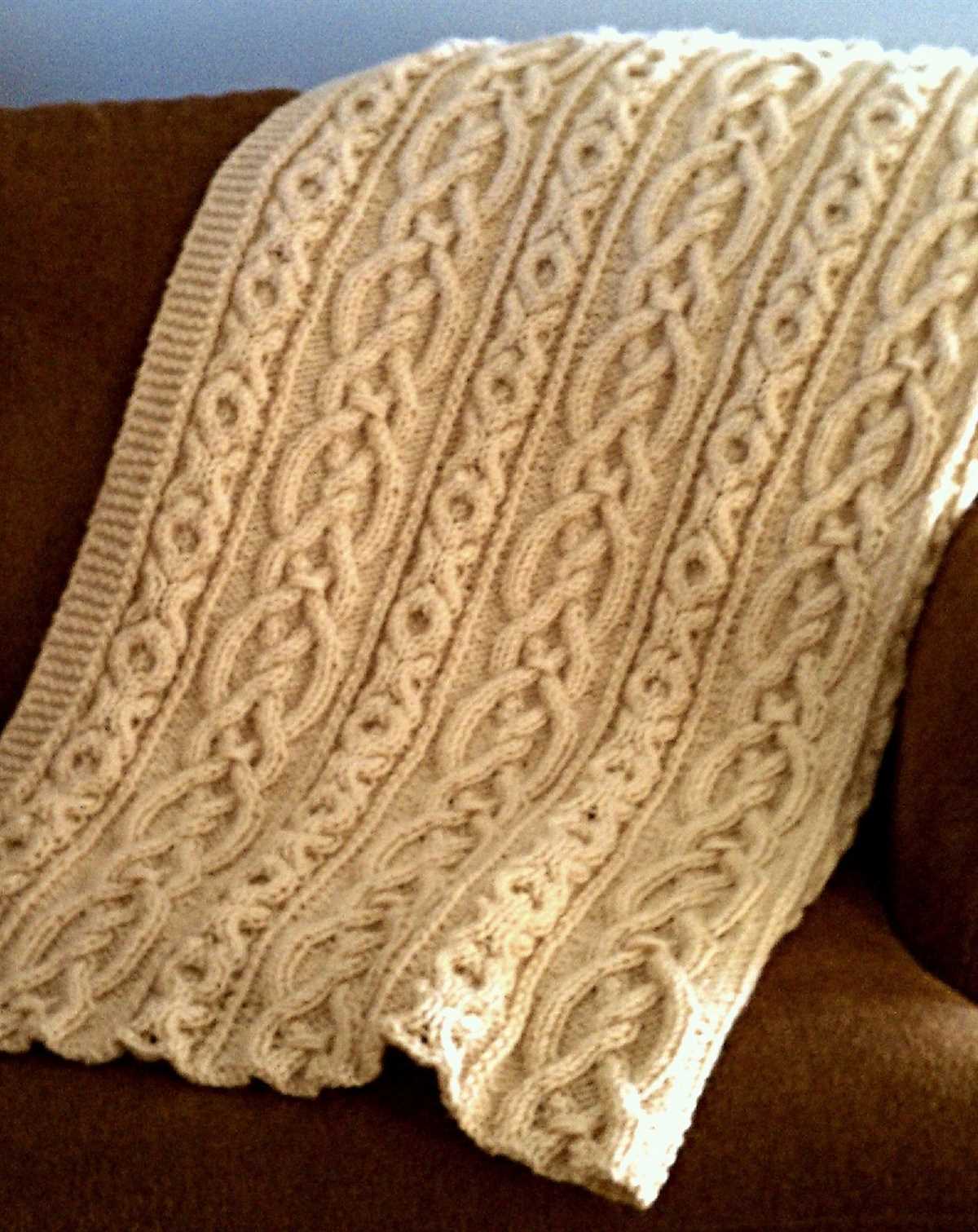 Aran blanket knitting pattern