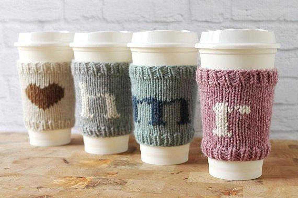 Knitting pattern coffee cup sleeve