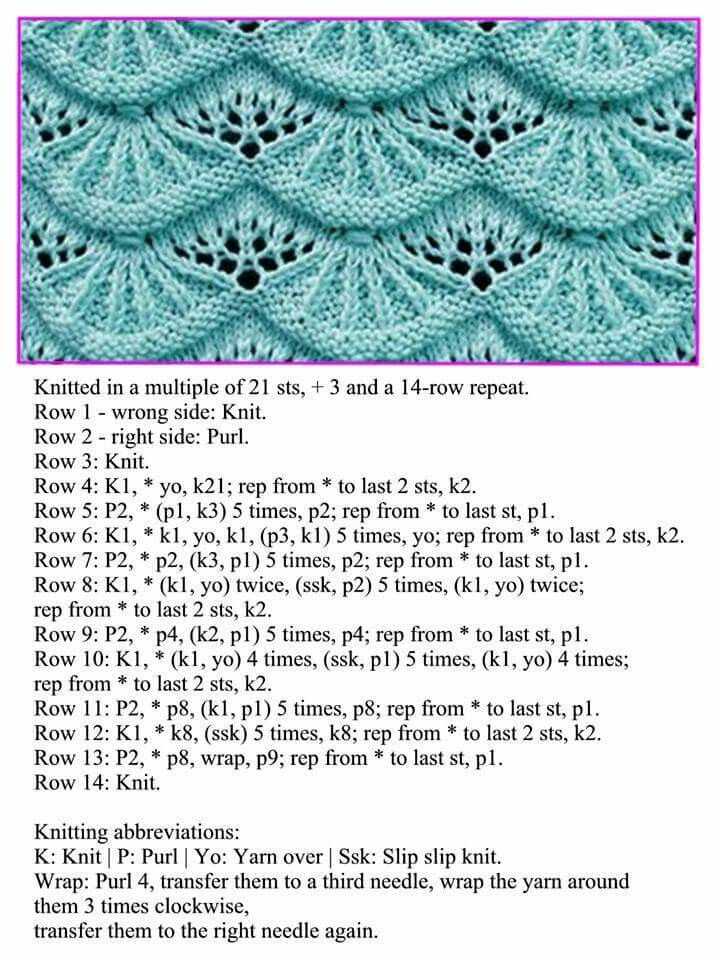 4 row repeat lace knitting patterns