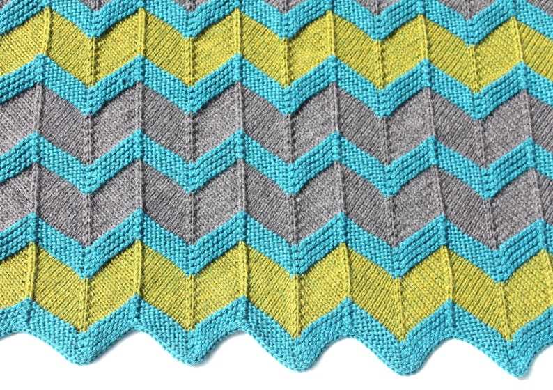 Two color chevron knitting pattern