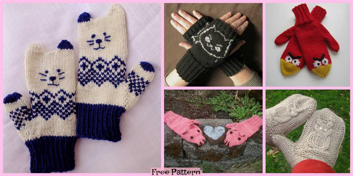 Cat mittens knitting pattern