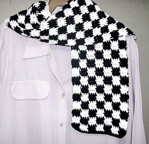 Checkered scarf knitting pattern