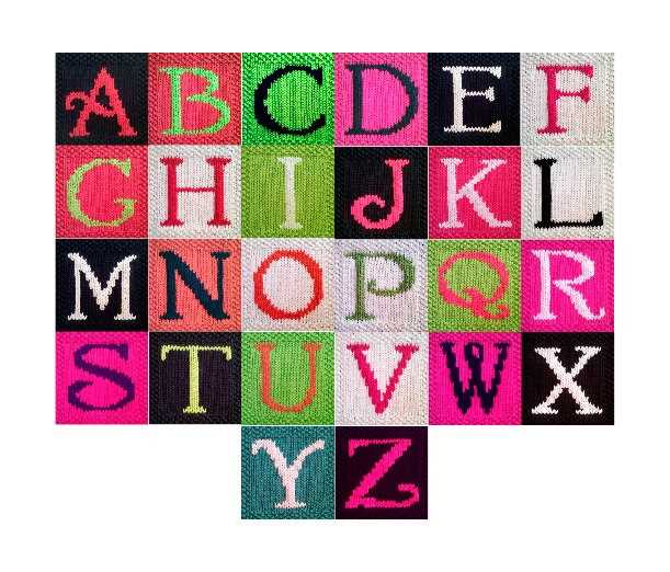 Knitted alphabet pattern free