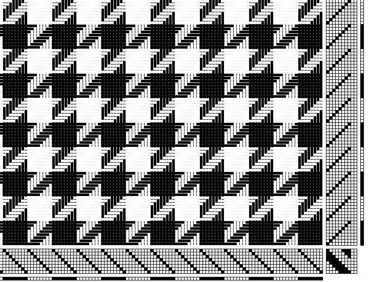 Houndstooth knitting pattern in the round
