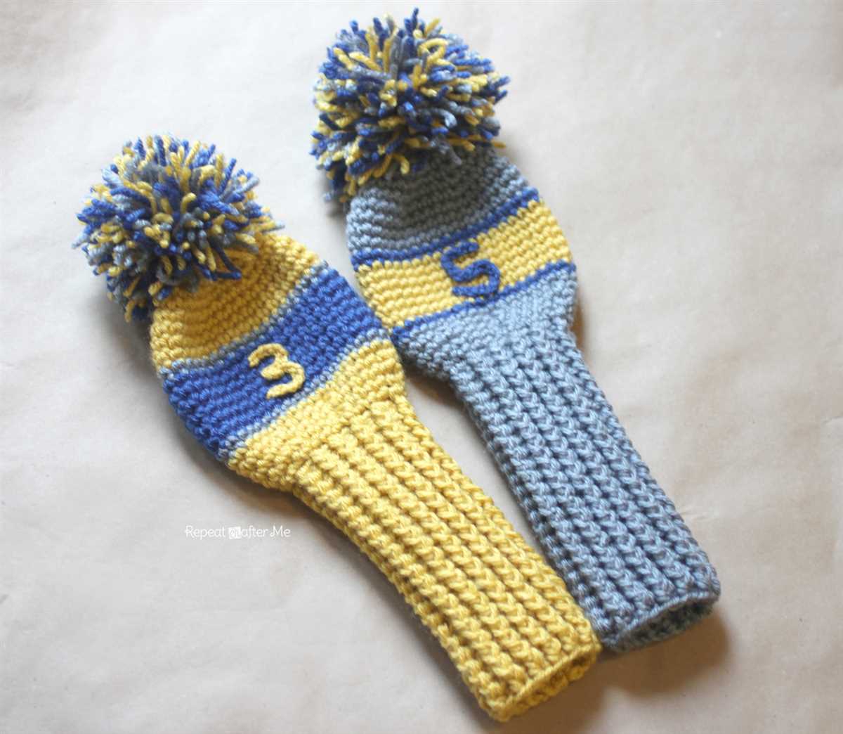 Free pattern for knitted golf club covers