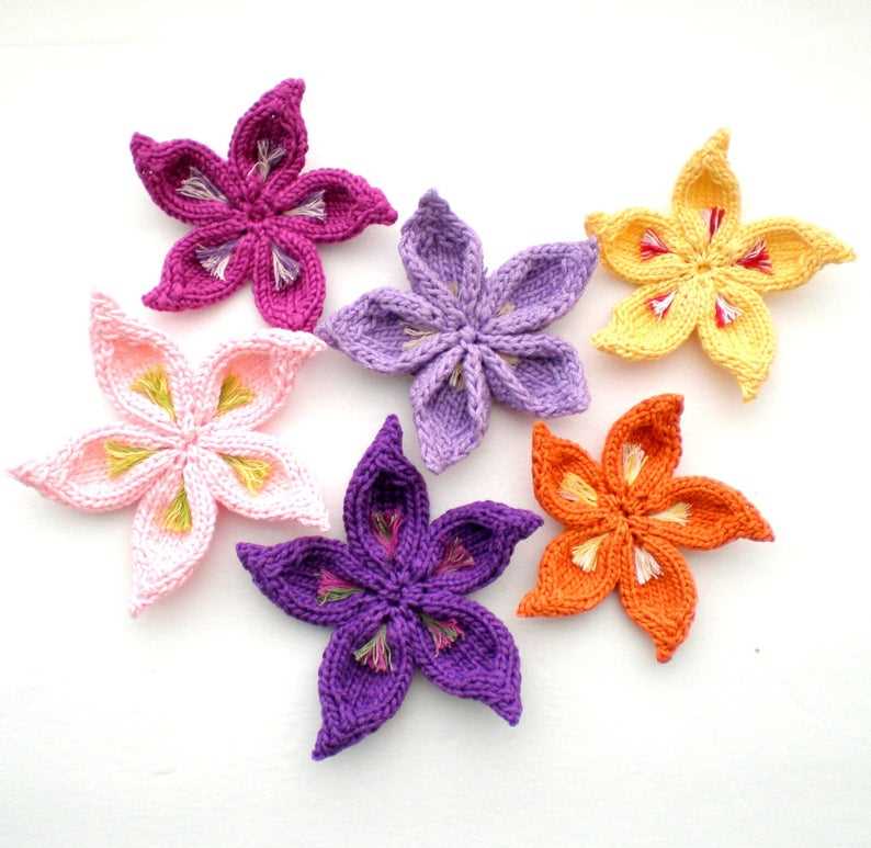 Free knitted flower patterns uk