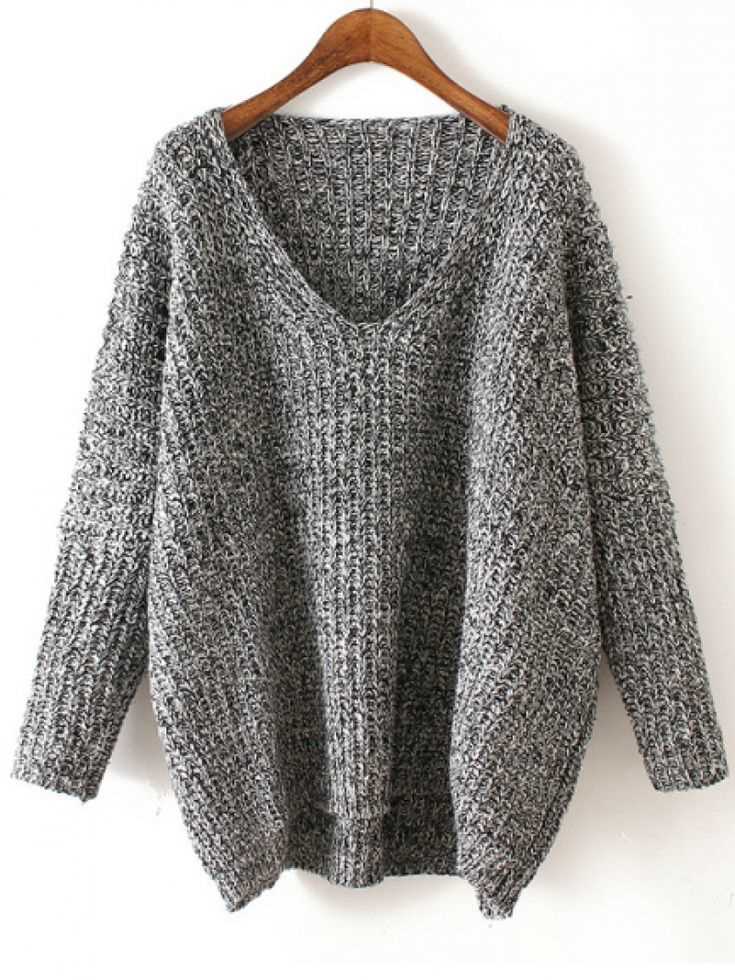 Chunky v neck sweater knitting pattern