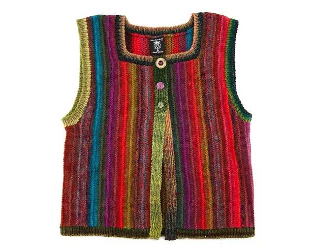 Knit patterns for vests in one piece