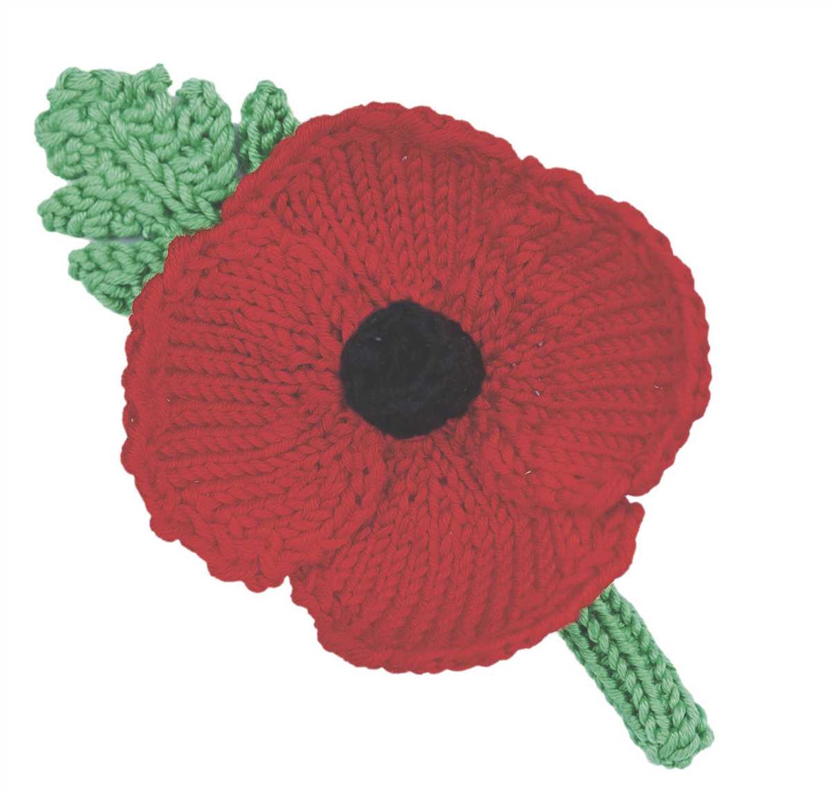 Knitting pattern for a remembrance poppy