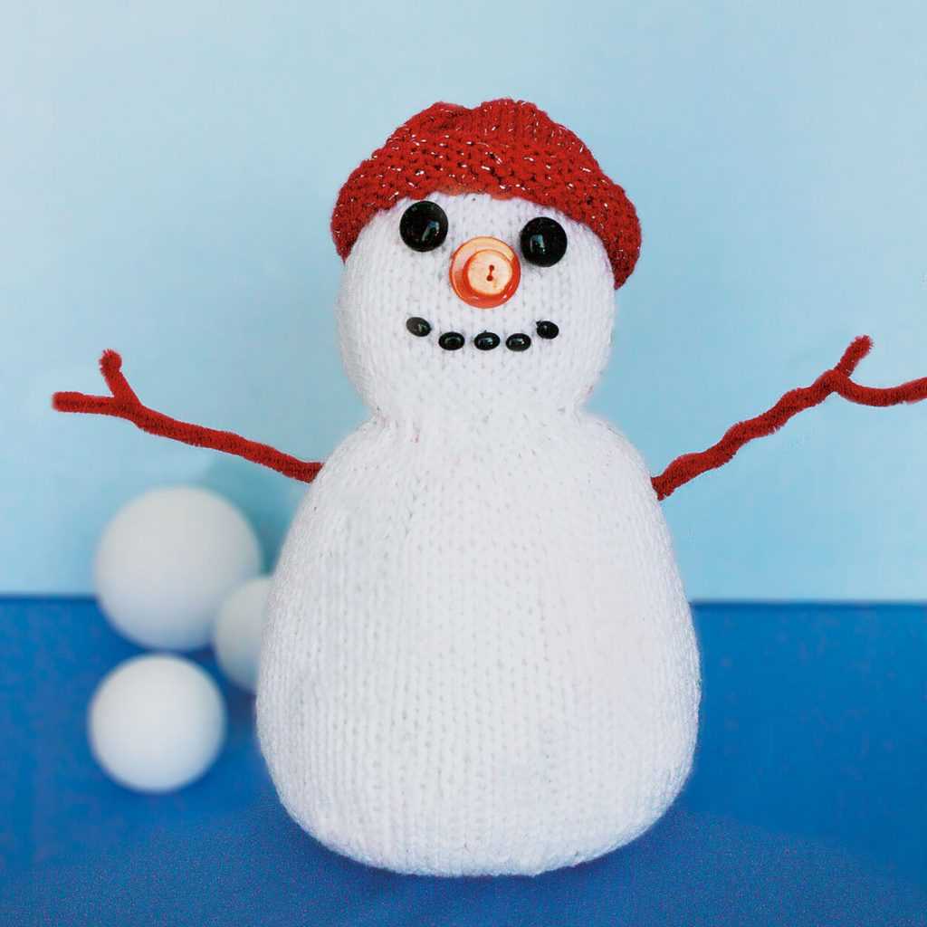 Snowman knitted dishcloth pattern