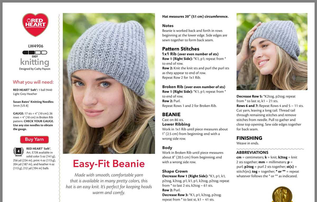 Easy knit hats free patterns