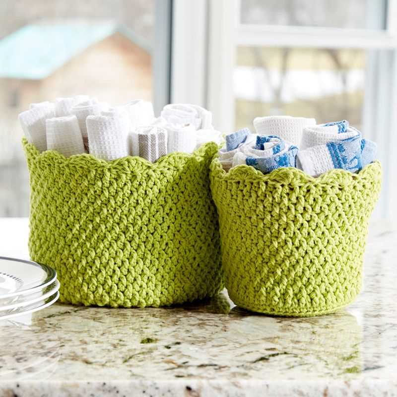 Knitted storage baskets free pattern