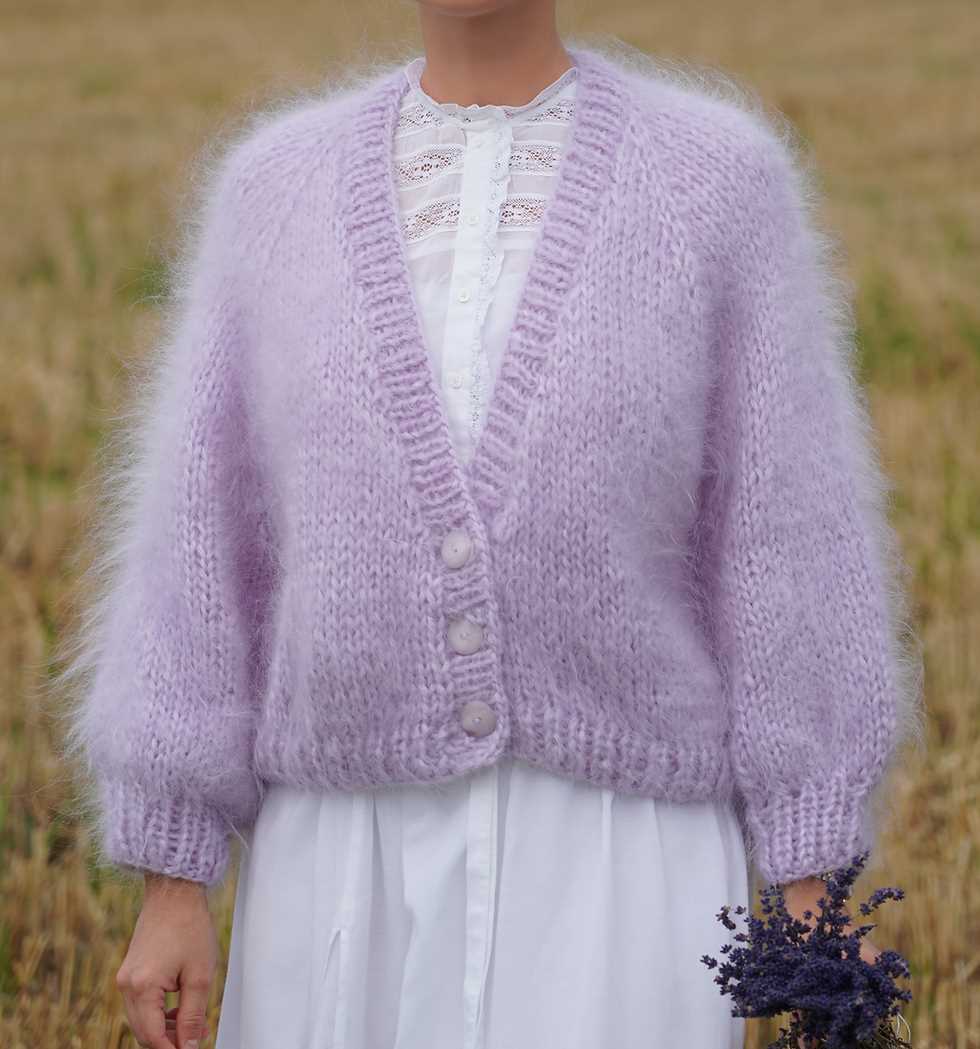 Fluffy cardigan knitting pattern