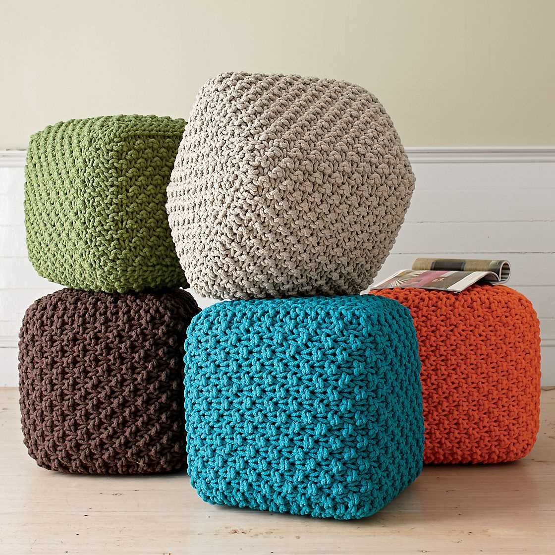 Knitted pouf pattern free