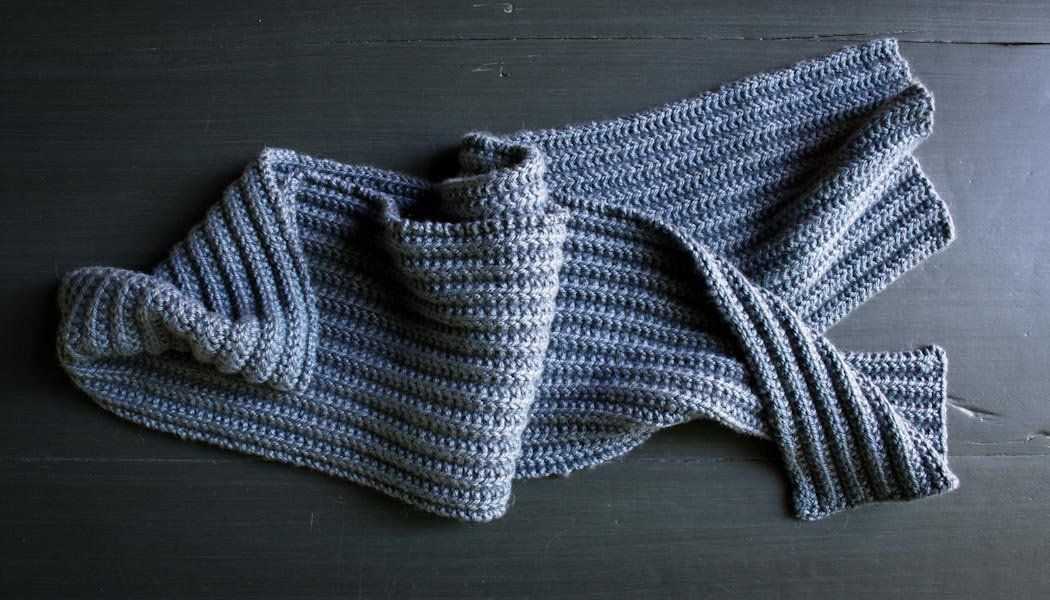 Ribbed knitted scarf pattern free