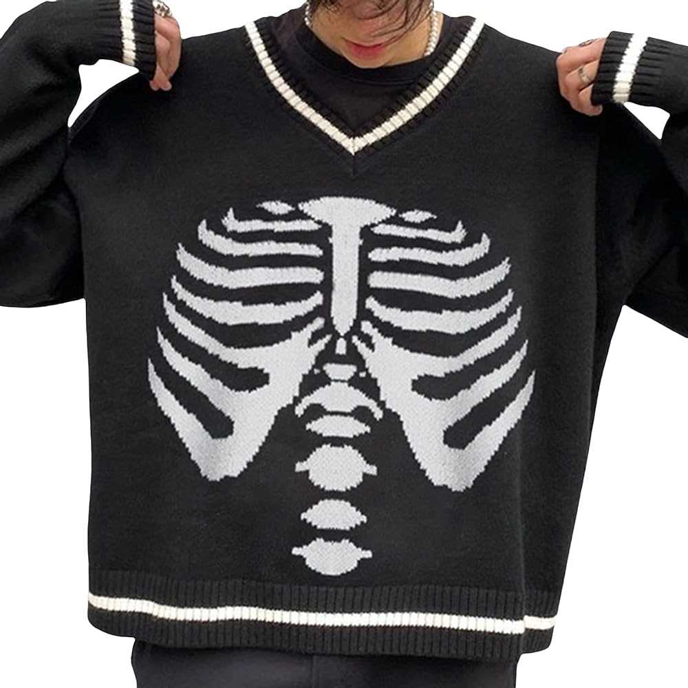 Skeleton knit sweater pattern