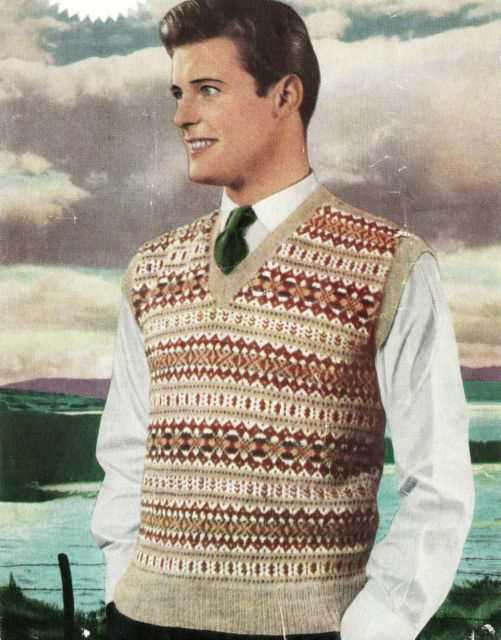 Mens sleeveless jumper knitting pattern