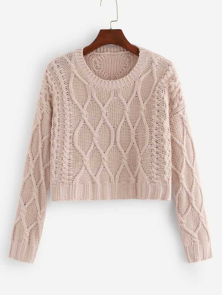 Cropped cable knit sweater pattern