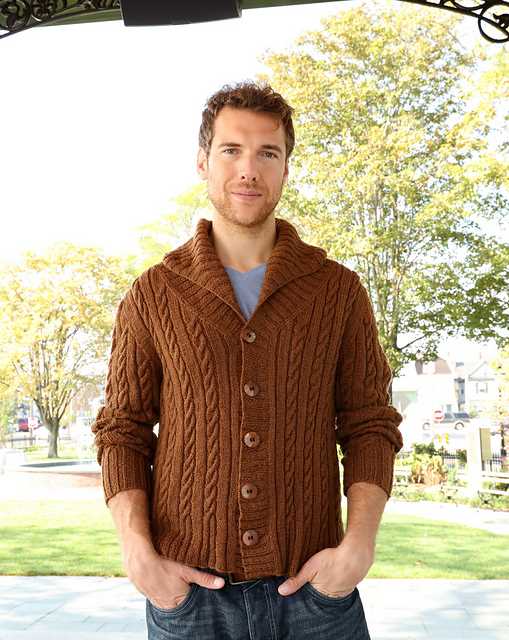 Mens shawl collar cardigan knitting pattern