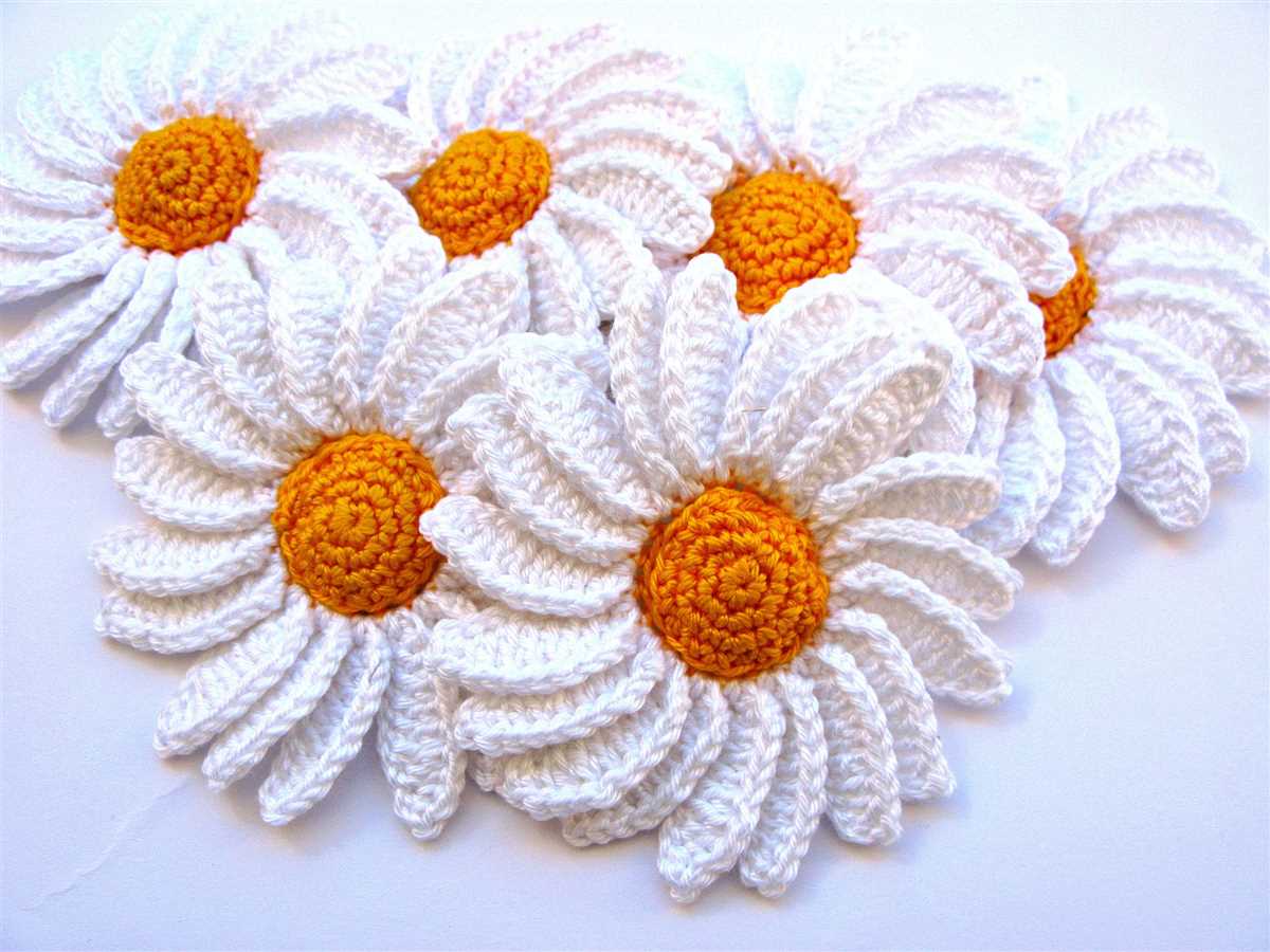 Knit daisy flower pattern