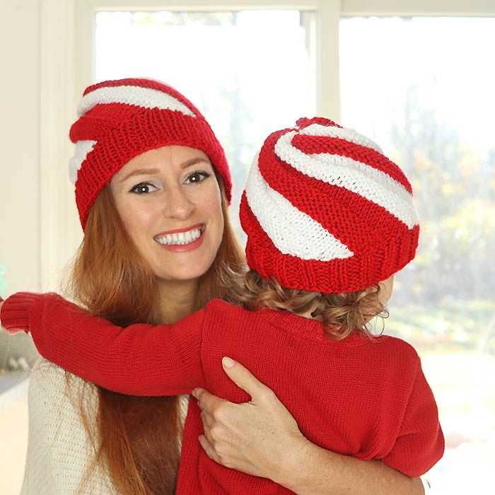 Candy cane hat knitting pattern