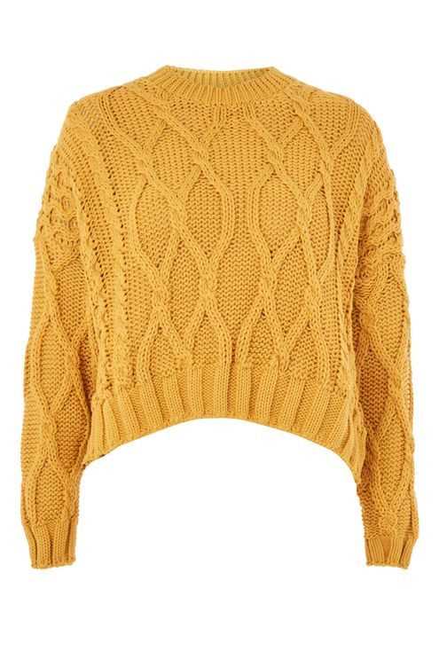 Cropped cable knit sweater pattern