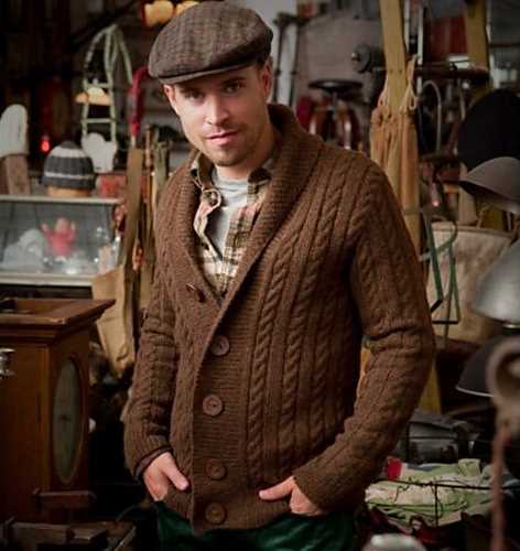 Mens shawl collar cardigan knitting pattern