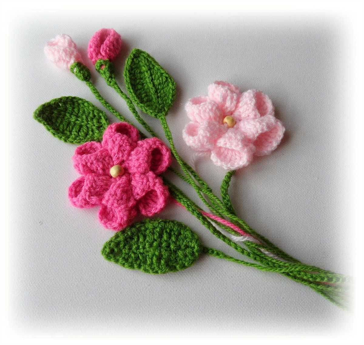 One piece knitted flower pattern