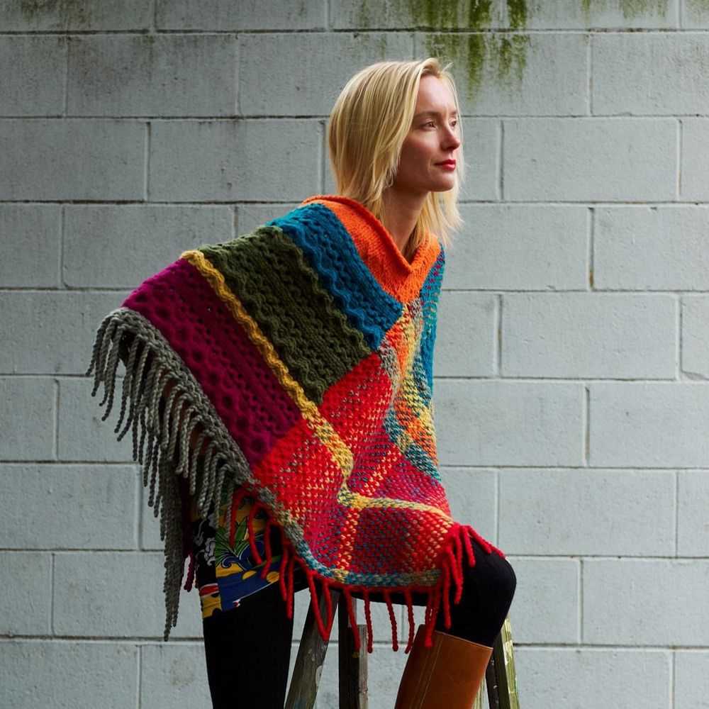 One piece poncho knitting pattern