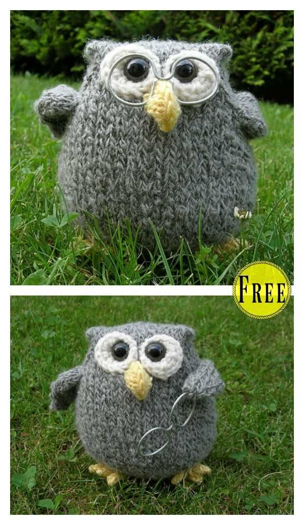 Knitted owl toy pattern free