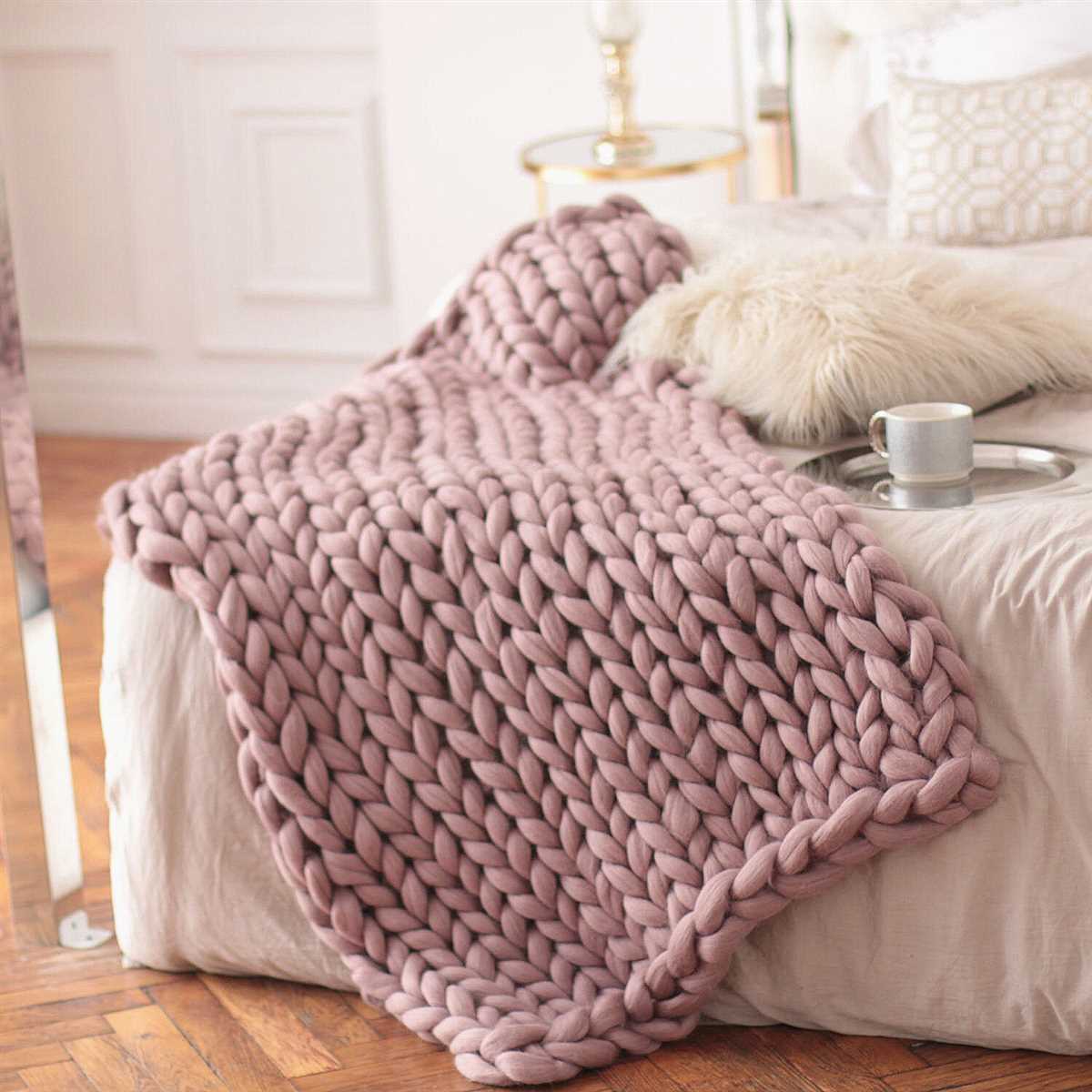 Chunky wool knit blanket pattern