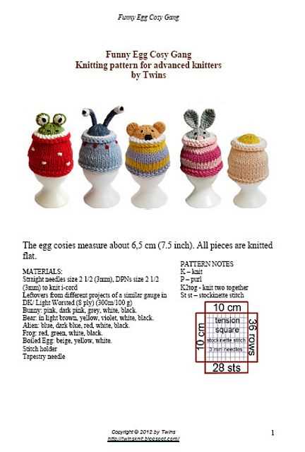 Free knitted bunny egg cosy pattern