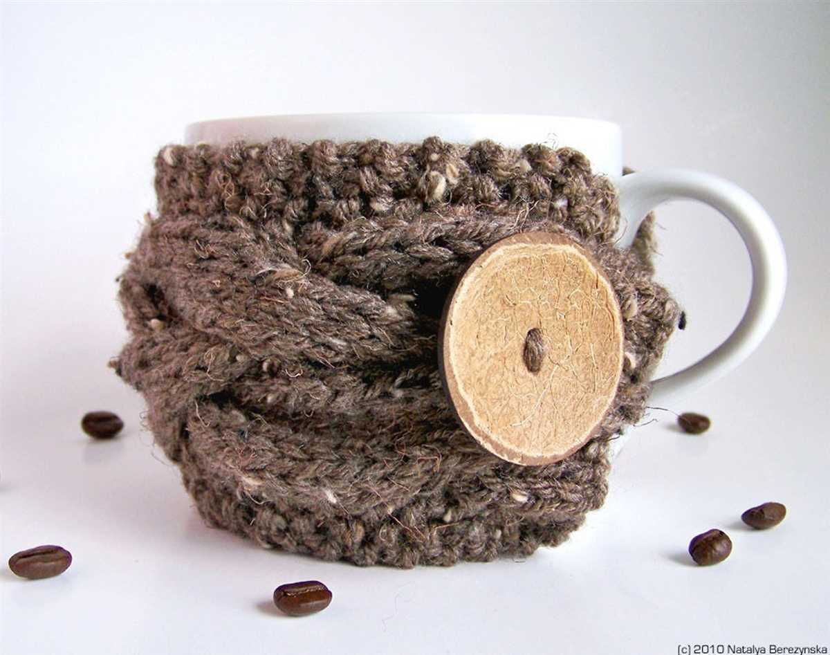 Knitted coffee mug sleeve pattern