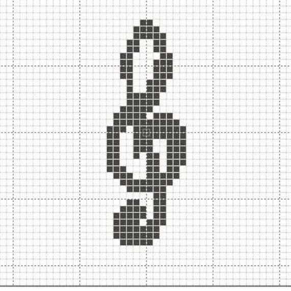 Treble clef knitting pattern