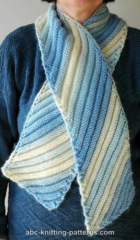 Diagonal knitting scarf pattern