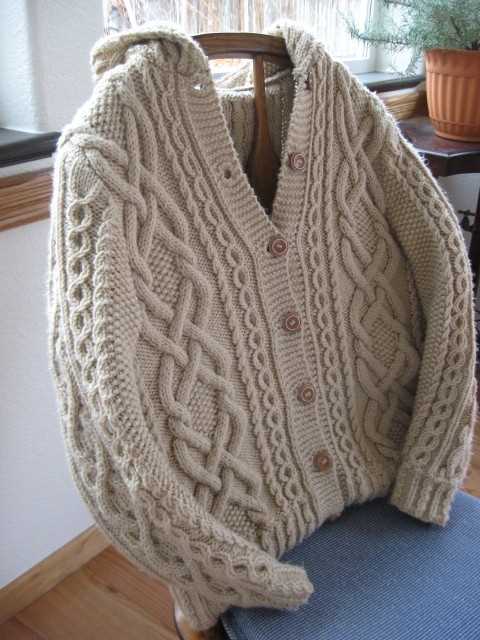 Aran cardigan knitting pattern