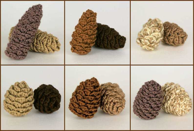 Knitted pine cone pattern