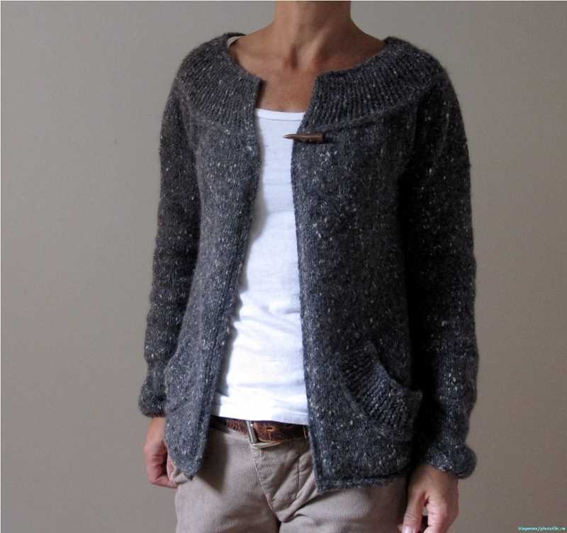 Pattern knitted cardigan