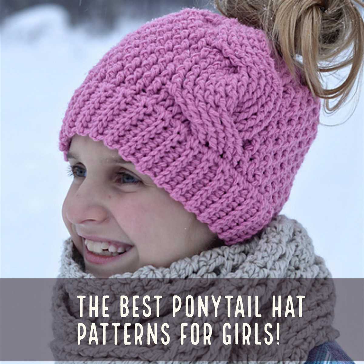 Knit hat pattern with hole for ponytail